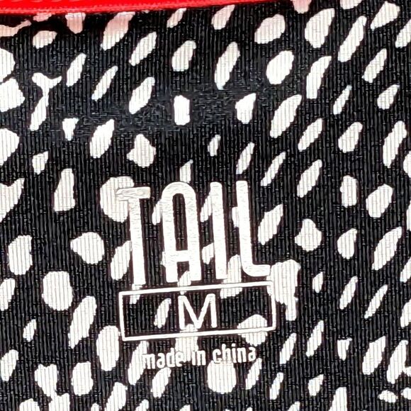 Tail Short Sleeve Golf Shirt With Half Zip, Black & White With Red Trim Size M - Picture 5 of 7